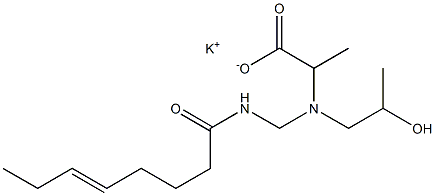 2-[N-(2-ヒドロキシプロピル)-N-(5-オクテノイルアミノメチル)アミノ]プロピオン酸カリウム 化学構造式