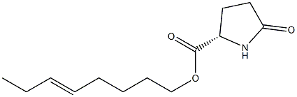 (S)-5-オキソピロリジン-2-カルボン酸5-オクテニル 化学構造式