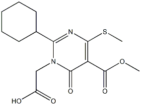 2-Cyclohexyl-4-methylthio-5-methoxycarbonyl-6-oxopyrimidine-1(6H)-acetic acid Structure