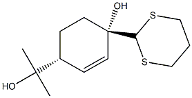(1S,4R)-1-ヒドロキシ-1-(1,3-ジチアン-2-イル)-4-(1-ヒドロキシ-1-メチルエチル)-2-シクロヘキセン 化学構造式