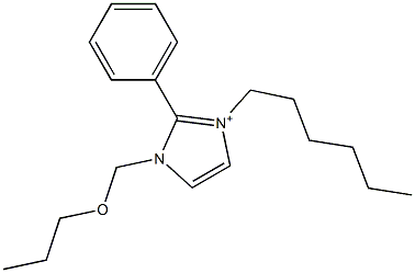 3-Hexyl-2-phenyl-1-[propoxymethyl]-1H-imidazol-3-ium Structure
