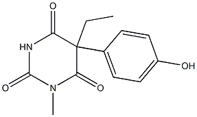 5-Ethyl-5-(4-hydroxyphenyl)-1-methylpyrimidine-2,4,6(1H,3H,5H)-trione,,结构式