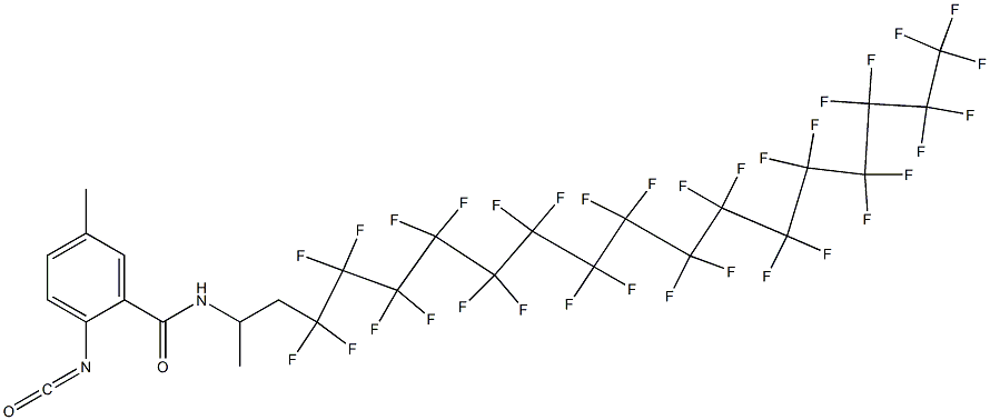 2-Isocyanato-5-methyl-N-[2-(tritriacontafluorohexadecyl)-1-methylethyl]benzamide,,结构式