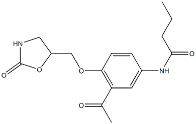 5-[(4-Butyrylamino-6-acetylphenyl)oxymethyl]oxazolidin-2-one Structure