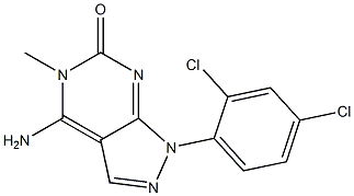 4-Amino-1-(2,4-dichlorophenyl)-5-methyl-1H-pyrazolo[3,4-d]pyrimidin-6(5H)-one,,结构式