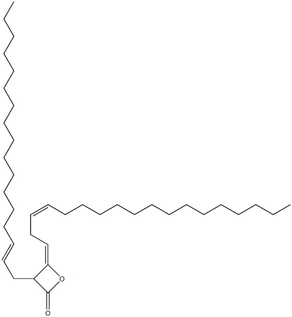 3-(2-Heptadecenyl)-4-(3-octadecen-1-ylidene)oxetan-2-one,,结构式