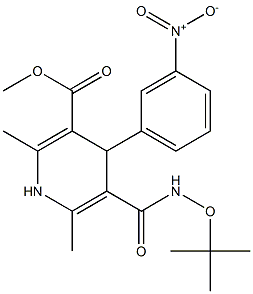 2,6-Dimethyl-4-(3-nitrophenyl)-5-[[(tert-butoxy)amino]carbonyl]-1,4-dihydropyridine-3-carboxylic acid methyl ester Struktur