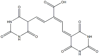 2-[2-[(ヘキサヒドロ-2,4,6-トリオキソピリミジン)-5-イル]ビニル]-4-[(ヘキサヒドロ-2,4,6-トリオキソピリミジン)-5-イリデン]-2-ブテン酸 化学構造式