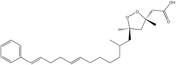 (3S,5R,12E,16E)-3,5,7-トリメチル-17-フェニル-3,5-エピジオキシ-12,16-ヘプタデカジエン酸 化学構造式