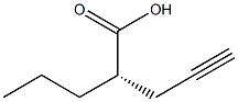 [S,(-)]-2-プロピル-4-ペンチン酸 化学構造式