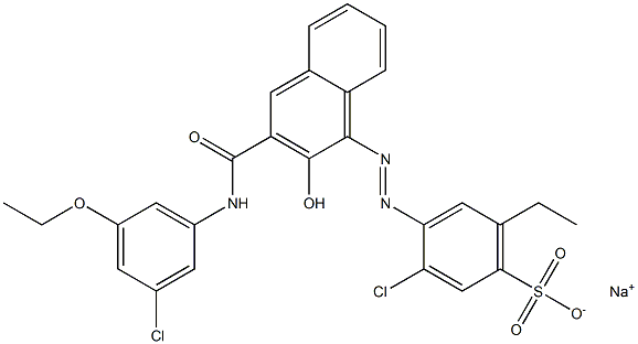  3-Chloro-6-ethyl-4-[[3-[[(3-chloro-5-ethoxyphenyl)amino]carbonyl]-2-hydroxy-1-naphtyl]azo]benzenesulfonic acid sodium salt