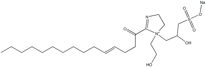 1-(2-Hydroxyethyl)-1-[2-hydroxy-3-(sodiooxysulfonyl)propyl]-2-(4-pentadecenoyl)-2-imidazoline-1-ium Struktur