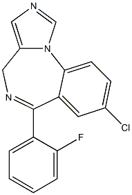 8-Chloro-6-(2-fluorophenyl)-4H-imidazo[1,5-a][1,4]benzodiazepine Struktur