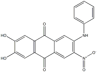 2-Anilino-6,7-dihydroxy-3-nitroanthraquinone Structure