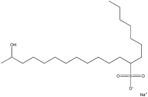 19-Hydroxyicosane-8-sulfonic acid sodium salt Structure