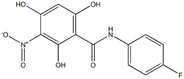 2,4,6-Trihydroxy-3-nitro-N-(4-fluorophenyl)benzamide 结构式