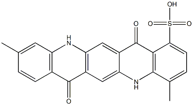 5,7,12,14-テトラヒドロ-4,10-ジメチル-7,14-ジオキソキノ[2,3-b]アクリジン-1-スルホン酸 化学構造式