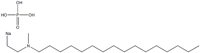 りん酸2-[ヘキサデシル(メチル)アミノ]エチル=ナトリウム 化学構造式