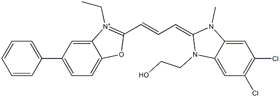 2-[3-[[5,6-Dichloro-1,3-dihydro-1-(2-hydroxyethyl)-3-methyl-2H-benzimidazol]-2-ylidene]-1-propenyl]-3-ethyl-5-phenylbenzoxazol-3-ium