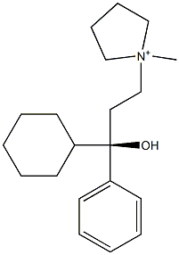1-[(R)-3-Cyclohexyl-3-hydroxy-3-phenylpropyl]-1-methylpyrrolidinium Struktur