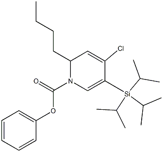 4-Chloro-1,2-dihydro-2-butyl-5-(triisopropylsilyl)pyridine-1-carboxylic acid phenyl ester Structure