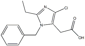 4-クロロ-2-エチル-1-(ベンジル)-1H-イミダゾール-5-酢酸 化学構造式