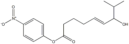 (E)-8-Methyl-7-hydroxy-5-nonenoic acid p-nitrophenyl ester Structure
