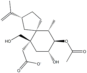 (2R,5S,6S,7R,8R,10S)-7-Acetyloxy-8-hydroxy-6-methyl-2-(1-methylethenyl)spiro[4.5]decane-10-methanol 10-acetate 结构式