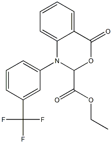 1-[3-(Trifluoromethyl)phenyl]-1,2-dihydro-4-oxo-4H-3,1-benzoxazine-2-carboxylic acid ethyl ester Structure