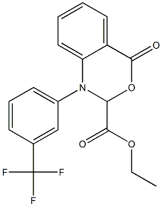 1-[3-(Trifluoromethyl)phenyl]-1,2-dihydro-4-oxo-4H-3,1-benzoxazine-2-carboxylic acid ethyl ester 结构式