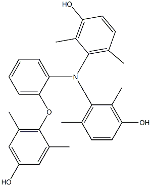 N,N-Bis(3-hydroxy-2,6-dimethylphenyl)-2-(4-hydroxy-2,6-dimethylphenoxy)benzenamine Struktur