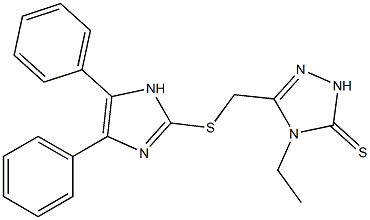 5-[[(4,5-Diphenyl-1H-imidazol-2-yl)thio]methyl]-4-ethyl-4H-1,2,4-triazole-3(2H)-thione,,结构式