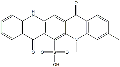 5,7,12,14-Tetrahydro-3,5-dimethyl-7,14-dioxoquino[2,3-b]acridine-6-sulfonic acid 结构式