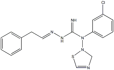 Dihydro-N-[(imino)[2-(2-phenylethylidene)hydrazino]methyl]-N-(3-chlorophenyl)-1,2,4-thiadiazol-2(3H)-amine