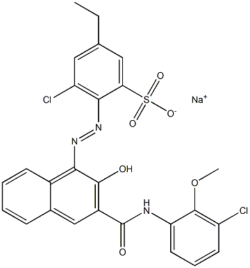 3-Chloro-5-ethyl-2-[[3-[[(3-chloro-2-methoxyphenyl)amino]carbonyl]-2-hydroxy-1-naphtyl]azo]benzenesulfonic acid sodium salt