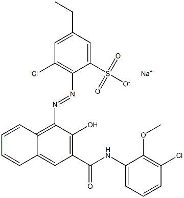 3-Chloro-5-ethyl-2-[[3-[[(3-chloro-2-methoxyphenyl)amino]carbonyl]-2-hydroxy-1-naphtyl]azo]benzenesulfonic acid sodium salt|