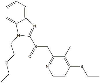 1-(2-Ethoxyethyl)-2-[(4-ethylthio-3-methyl-2-pyridinyl)methylsulfinyl]-1H-benzimidazole Struktur