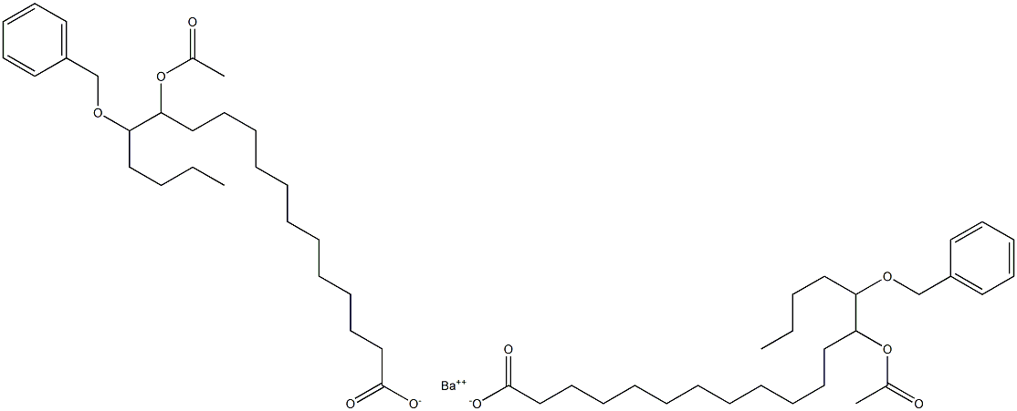 ビス(14-ベンジルオキシ-13-アセチルオキシステアリン酸)バリウム 化学構造式