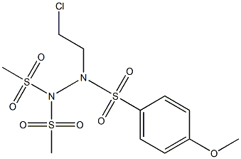 1-(2-クロロエチル)-2,2-ビス(メチルスルホニル)-1-(4-メトキシフェニルスルホニル)ヒドラジン 化学構造式