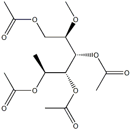 1-O,3-O,4-O,5-O-Tetraacetyl-2-O-methyl-6-deoxy-L-galactitol,,结构式