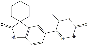 5-[(3,6-Dihydro-6-methyl-2-oxo-2H-1,3,4-thiadiazin)-5-yl]spiro[1H-indole-3(2H),1'-cyclohexan]-2-one Struktur