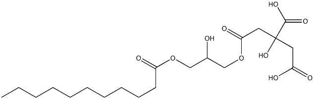 Citric acid dihydrogen 1-(2-hydroxy-3-undecanoyloxypropyl) ester Structure