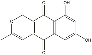 7,9-Dihydroxy-3-methyl-1H-naphtho[2,3-c]pyran-5,10-dione Struktur