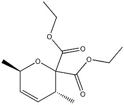 (3R,6R)-3,6-Dihydro-3,6-dimethyl-2H-pyran-2,2-dicarboxylic acid diethyl ester Struktur