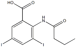 2-(N-ブチリルアミノ)-3,5-ジヨード安息香酸 化学構造式