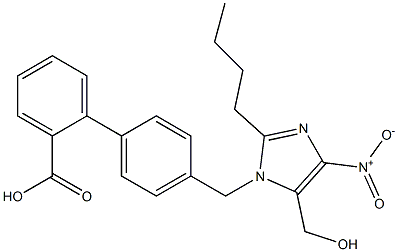 4'-[(2-Butyl-5-hydroxymethyl-4-nitro-1H-imidazol-1-yl)methyl]-1,1'-biphenyl-2-carboxylic acid,,结构式