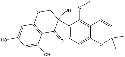 2,3-Dihydro-3-(2,2-dimethyl-5-methoxy-2H-1-benzopyran-6-yl)-3,5,7-trihydroxychromone Struktur