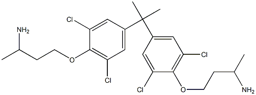 4,4'-[Isopropylidenebis(2,6-dichloro-4,1-phenyleneoxy)]bis(2-butanamine) Struktur