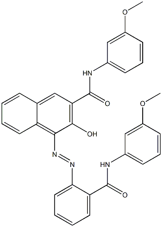 4-[[2-[[(3-Methoxyphenyl)amino]carbonyl]phenyl]azo]-3-hydroxy-N-(3-methoxyphenyl)-2-naphthalenecarboxamide Struktur