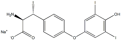 (2R,3R)-2-Amino-3-[4-(4-hydroxy-3,5-diiodophenoxy)phenyl]-3-iodopropanoic acid sodium salt Structure